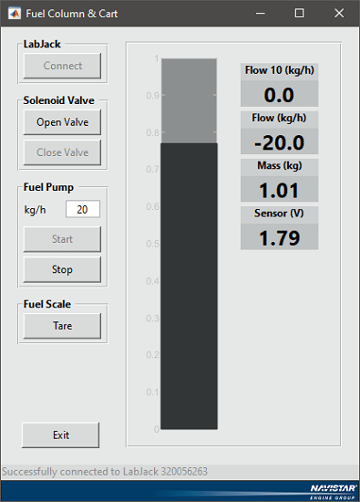 Fuel column simulator GUI